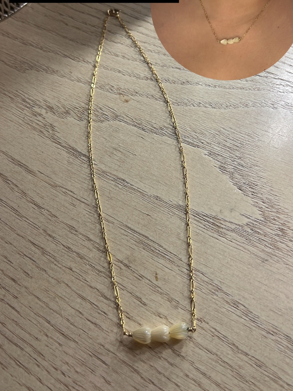 Gold Filled Mother of Pearl Pikake Necklace